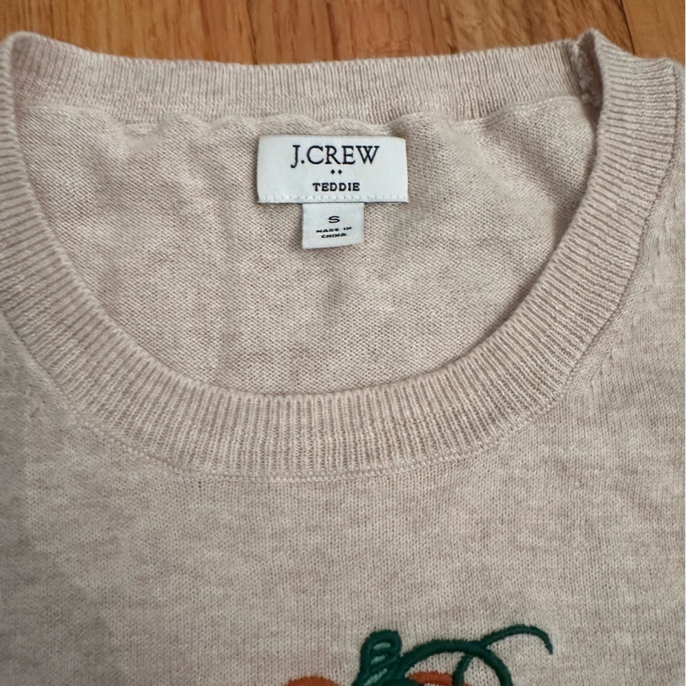 New women's S J Crew Factory Halloween sequin pumpkin Teddie sweater (n3) - Picture 5 of 9